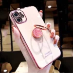 iPhone 11 Pro Max Pink Electroplated Ring Case - Image 6