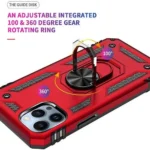 iPhone 11 Pro Max Red Magnetic Car Mount Ring Case - Image 4