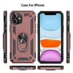 iPhone 11 Rose Gold Magnetic Car Mount Ring Case - Image 2