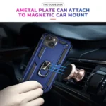 iPhone 13 Rugged Magnetic Ring Case – Navy Blue - Image 2