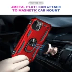 iPhone 13 Magnetic Ring Rugged Case – Red - Image 3