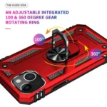 iPhone 13 Magnetic Ring Rugged Case – Red - Image 4