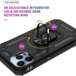 iPhone 13 Pro Rugged Magnetic Ring Case – Black - Image 3