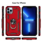 iPhone 13 Pro Max Magnetic Ring Rugged Case – Red - Image 3