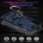 iPhone 13 Pro Max Magnetic Ring Rugged Case – Blue - Image 3