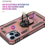 iPhone 14 Pro Max Rose Gold Magnetic Ring Rugged Shockproof Back Cover - Image 3