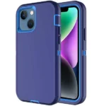 iPhone 14 Blue Rugged Armor Defender Shockproof Case
