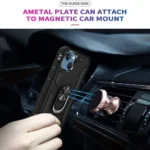 iPhone 14 Black Magnetic Ring Rugged Shockproof Back Cover - Image 4