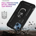 iPhone 14 Black Magnetic Ring Rugged Shockproof Back Cover - Image 6