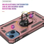 iPhone 14 Rose Gold Magnetic Ring Rugged Shockproof Back Cover - Image 4