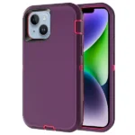 iPhone 14 Plus Purple Rugged Armor Defender Shockproof Protective Case