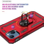 iPhone 14 Plus Red Magnetic Ring Rugged Shockproof Back Cover - Image 4