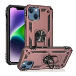 iPhone 14 Plus Rose Gold Magnetic Ring Rugged Shockproof Back Cover - Image 2