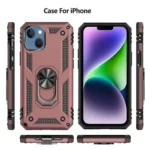 iPhone 14 Plus Rose Gold Magnetic Ring Rugged Shockproof Back Cover - Image 3