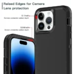iPhone 14 Pro Black Rugged Armor Defender Heavy Duty Shockproof Case - Image 3