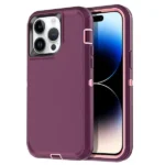 iPhone 14 Pro Purple Rugged Armor Defender Heavy Duty Shockproof Case