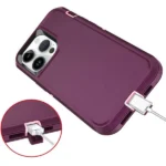 iPhone 14 Pro Purple Rugged Armor Defender Heavy Duty Shockproof Case - Image 3