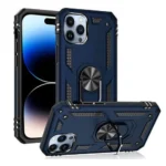 iPhone 14 Pro Blue Magnetic Ring Rugged Shockproof Back Cover