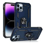 iPhone 14 Pro Max Blue Magnetic Ring Rugged Shockproof Back Cover