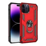 iPhone 14 Pro Max Red Magnetic Ring Rugged Shockproof Back Cover - Image 2