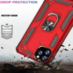 iPhone 14 Pro Max Red Magnetic Ring Rugged Shockproof Back Cover - Image 4