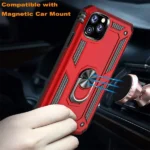 iPhone 14 Pro Max Red Magnetic Ring Rugged Shockproof Back Cover - Image 5