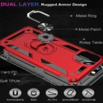 iPhone 14 Pro Max Red Magnetic Ring Rugged Shockproof Back Cover - Image 6