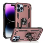 iPhone 14 Pro Max Rose Gold Magnetic Ring Rugged Shockproof Back Cover