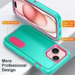 iPhone 15 Plus Heavy Duty Rugged Case – Green - Image 3