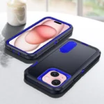 iPhone 15 Plus Heavy Duty Rugged Case – Navy Blue - Image 2