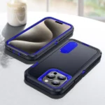 iPhone 15 Pro Heavy Duty Rugged Case – Navy Blue - Image 4
