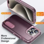 iPhone 15 Pro Heavy Duty Rugged Case – Purple - Image 4