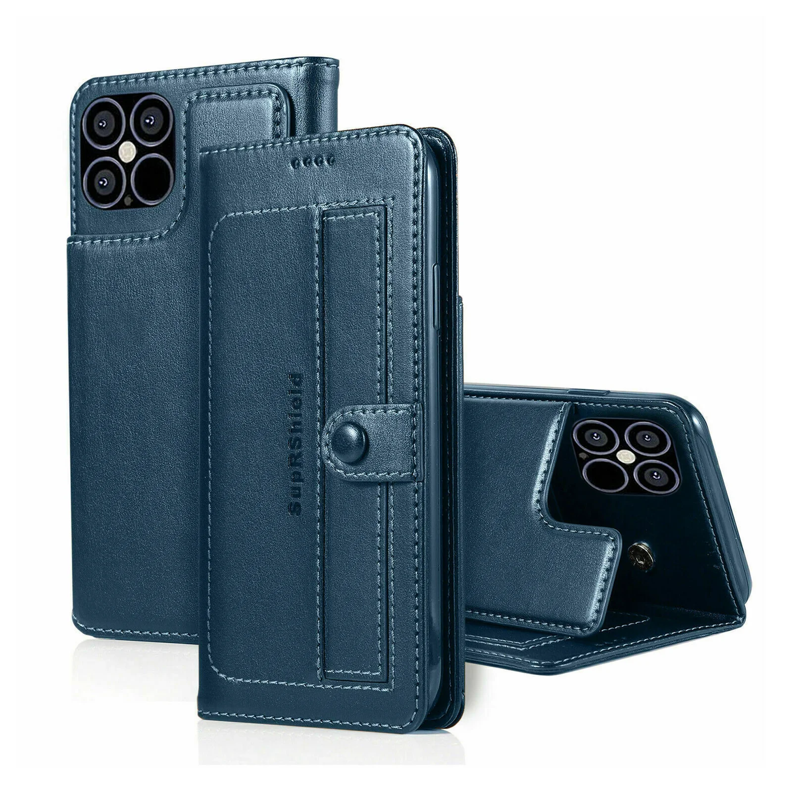 Blue iPhone 12 Wallet Case – Blue - Image 1