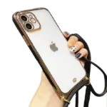 iPhone 11 Pro Black Electroplated Case with Chain
