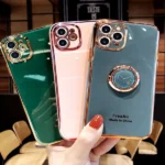 iPhone 11 Pro Max Green Electroplated Ring Case - Image 3