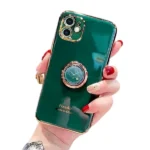 iPhone 11 Dark Green Electroplated Ring Case
