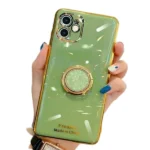 iPhone 11 Green Electroplated Ring Case - Image 2