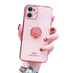 iPhone 11 Pink Electroplated Ring Case