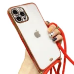 iPhone 12 Pro Electroplating Chain Case – Red