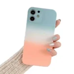 iPhone 12 Silicone Shockproof Case – Teal + Orange