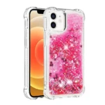 iPhone 12 Mini Glitter Clear Case – Pink - Image 3