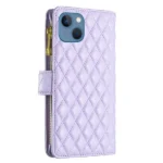 iPhone 13 Leather Zipper Wallet Case – Purple - Image 3