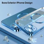 iPhone 14 Blue MagSafe Magnetic HaloLock Clear Protective Case - Image 4