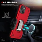 iPhone 14 Black Magnetic Ring Rugged Shockproof Case - Image 3