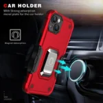 iPhone 14 Rose Gold Magnetic Ring Rugged Shockproof Case - Image 2