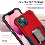 iPhone 14 Black Magnetic Ring Rugged Shockproof Case - Image 4