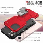 iPhone 14 Plus Rose Gold Magnetic Ring Rugged Shockproof Case - Image 4