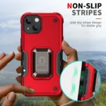 iPhone 14 Plus Blue Magnetic Ring Rugged Shockproof Case - Image 5