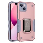 iPhone 14 Rose Gold Magnetic Ring Rugged Shockproof Case