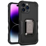 iPhone 14 Pro Black Magnetic Ring Rugged Shockproof Case